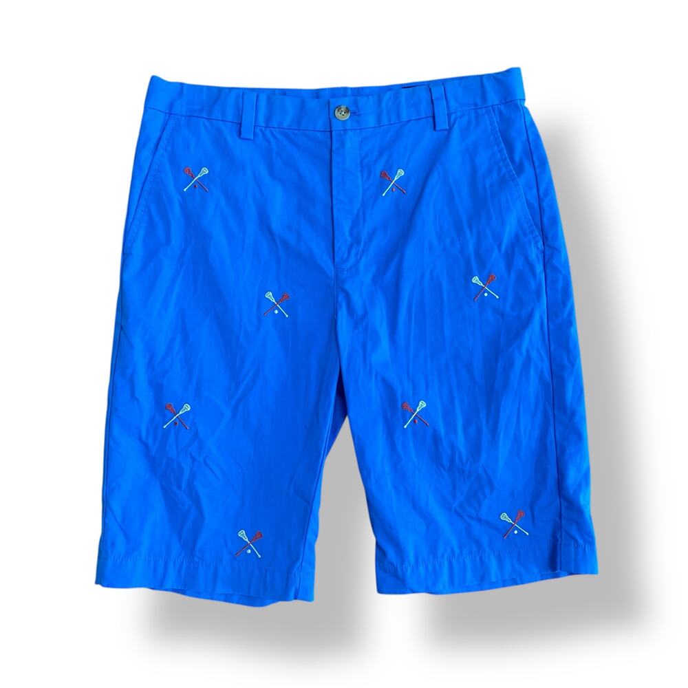 Vineyard Vines Boys‎ Blue Lacrosse Embroidered Shorts Size 16 Preppy
